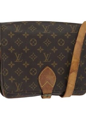 Authentic LOUIS VUITTON Monogram Cartouchiere GM Shoulder Bag M51252 LV